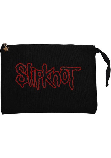 Slipknot Text Siyah Clutch Astarlı Cüzdan / El Çantası