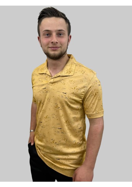 Erkek Gnsn Desenli Oxfort Polo Yaka Hardal Tişört fiyatları