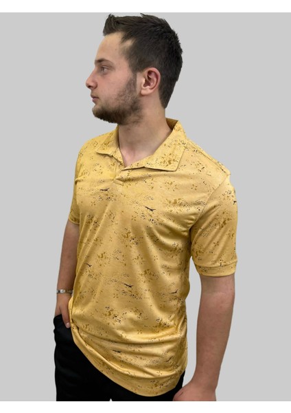Erkek Gnsn Desenli Oxfort Polo Yaka Hardal Tişört fırsatları