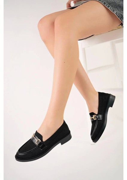 TB-021 Terzi Bey Siyah Triko Siyah Taban G Toka Günlük Kadın Ayakkabı modelleri
