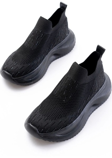 DM-707 Siyah Fileli Faillant Taban Taş Aksesuarlı Günlük Spor Ayakkabı modelleri