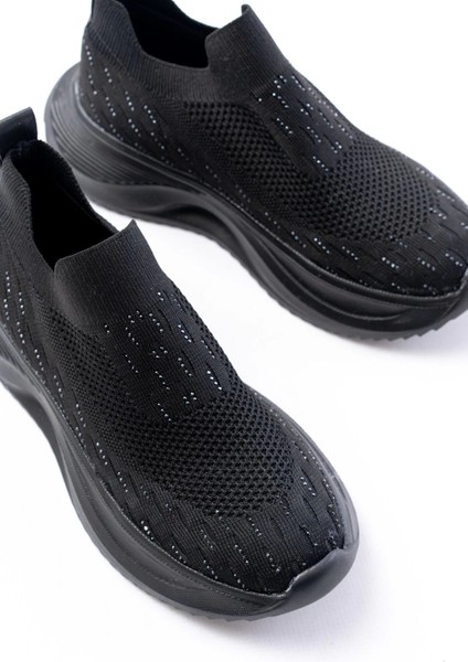 DM-707 Siyah Fileli Faillant Taban Taş Aksesuarlı Günlük Spor Ayakkabı fırsatları