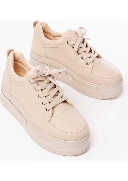 FLN-1999 Nut Bağcıklı Taban Taş Aksesuarlı Günlük Spor Ayakkabı modelleri