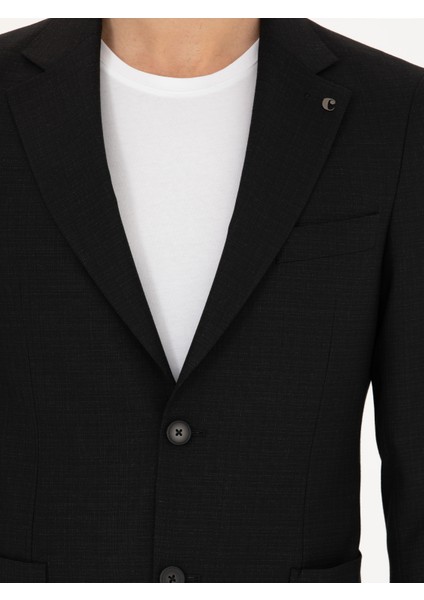 Erkek Siyah Slim Fit Takım Elbise 50289003-VR046
