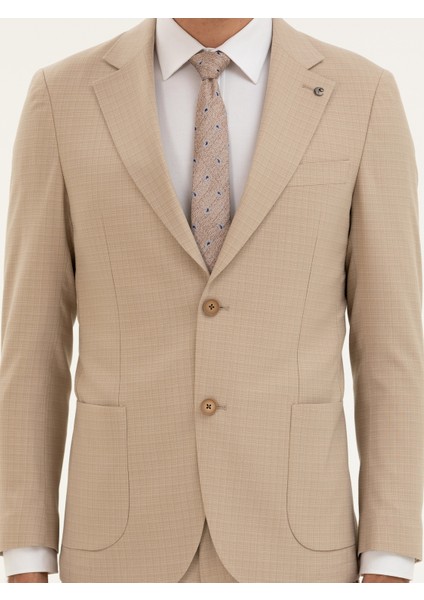 Erkek Bej Slim Fit Takım Elbise 50289003-VR011