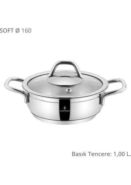 Soft 16 cm Basık Tencere