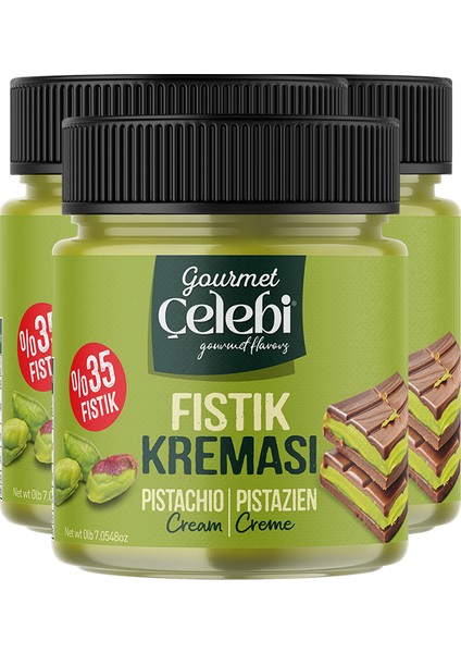 Antep Fıstık Kreması 3'lü Paket - 200 gr x 3 Adet