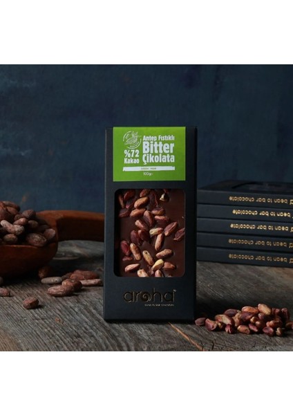 Altılı Avantaj Paket. %72 Kakao Antep Fıstıklı Bitter Çikolata 100 g x 6 Adet fiyatları