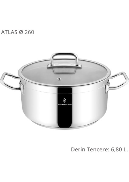 Atlas 26 cm Derin Tencere