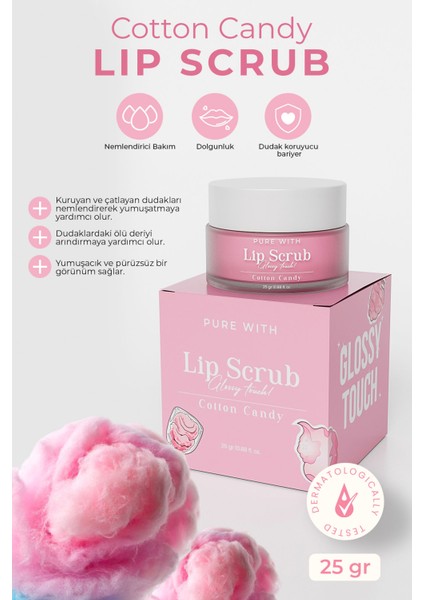 Glossy Touch Lip Scrub Cotton Candy Dudak Peelingi