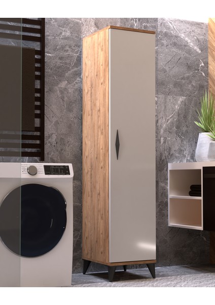 Vesso Tek Kapaklı Dolap Çok Amaçlı Dolap Banyo Dolabı Mutfak Dolabı Kiler Dolabı Raflı Dolap