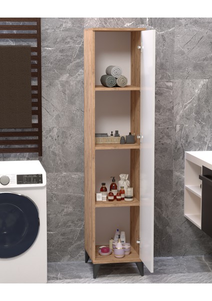 Vesso Tek Kapaklı Dolap Çok Amaçlı Dolap Banyo Dolabı Mutfak Dolabı Kiler Dolabı Raflı Dolap fırsatları