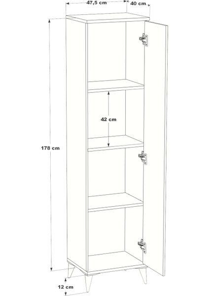 Vesso Tek Kapaklı Dolap Çok Amaçlı Dolap Banyo Dolabı Mutfak Dolabı Kiler Dolabı Raflı Dolap indirimleri