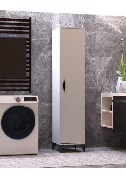 Vesso Tek Kapaklı Dolap Çok Amaçlı Dolap Banyo Dolabı Mutfak Dolabı Kiler Dolabı Raflı Dolap