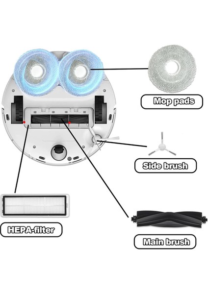 Dreame L10S Ultra / L10 Ultra Parçaları Aksesuarları Ana Fırça Yan Fırça Hepa Filtre Silme Bezi Yedek Parça (Yurt Dışından) fırsatları