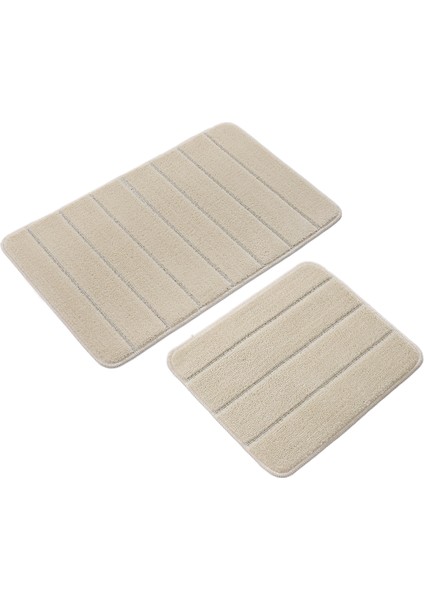 Doğal Kaymaz Taban Banyo Paspas Set Yumuşak Dokulu Su Emici Yıkanabilir Yeni Çizgili Set 50X80-50X40 fiyatları