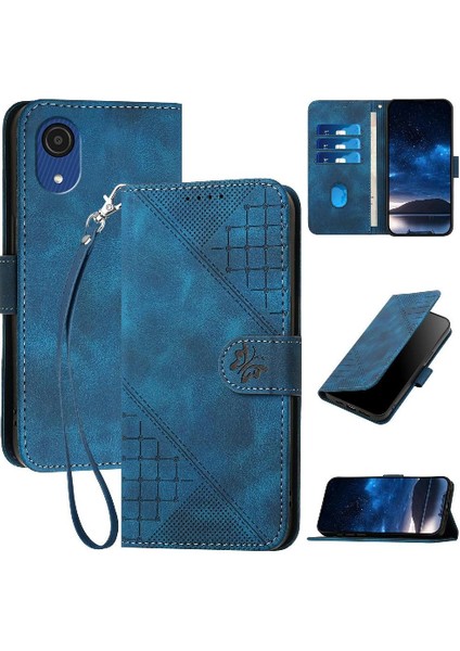 Ayrılabilir El Kayışı Kabartmalı Samsung Galaxy A03 Çekirdek Için Flip Case (Yurt Dışından)