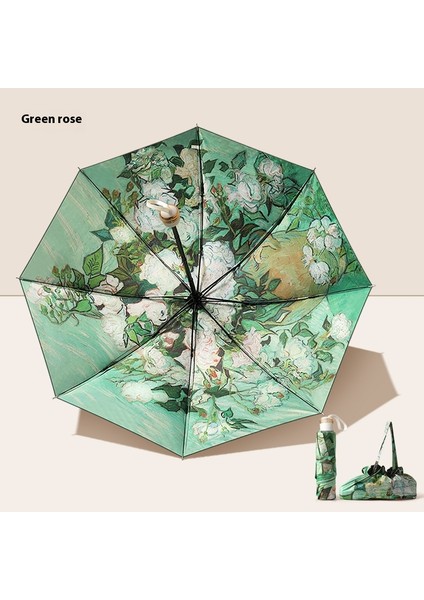 Siyah Kauçuk Çift Katmanlı Şemsiye Güneşlik Şemsiye Katlanır Yağmur ve Güneşli Şemsiye (Yurt Dışından)