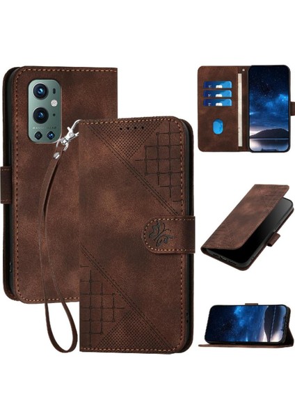 Oneplus 9 Pro Için Flip Case Kabartmalı Kelebek Yüksek Kaliteli Deri Telefon (Yurt Dışından)