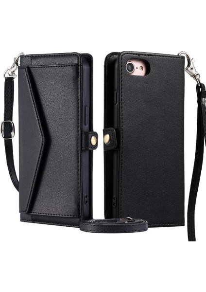 Cüzdan Crossbody Durumda IPhone Se3/ıphone Kart Tutucu Fermuar Faturaları Yuvası Için (Yurt Dışından)