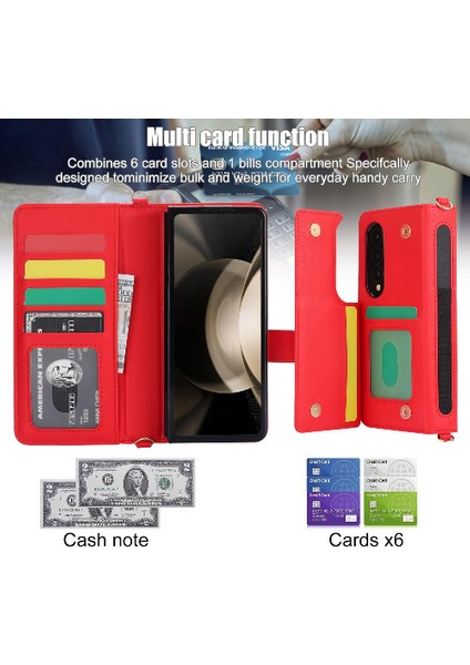 Samsung Galaxy Z Fold 3 Crossbody Tarzı 5 Kart Yuvaları ile Standı (Yurt Dışından) fırsatları