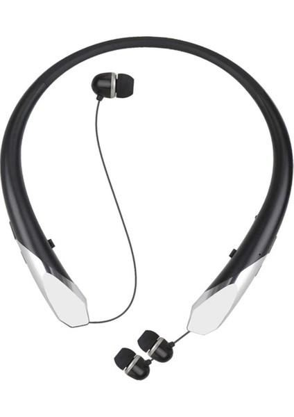 Bluetooth 5.0 Geri Çekilebilir Stereo Kulaklık - Siyah (Yurt Dışından)