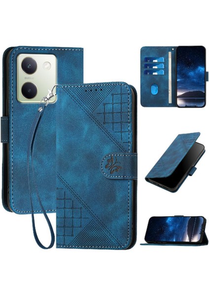 Vıvo Y100 Kabartmalı Kelebek Yüksek Kaliteli Deri Telefon Kılıfı Için Flip Case (Yurt Dışından)