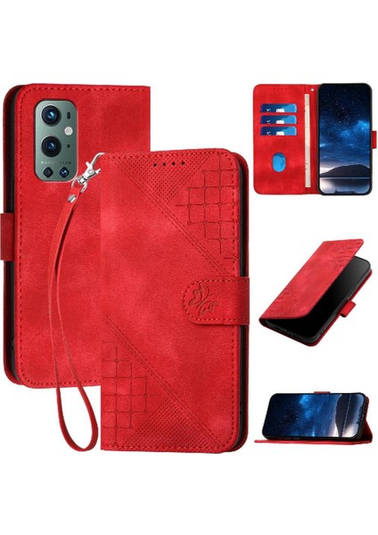 Oneplus 9 Pro Için Flip Case Kabartmalı Kelebek Yüksek Kaliteli Deri Telefon (Yurt Dışından)