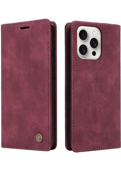IPhone 16 Için Flip Case Pro Max Cüzdan Basit Iş Deri Kılıf Flip (Yurt Dışından)