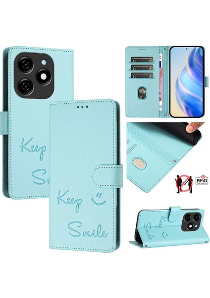 Tecno Spark 20 Kart Tutucu Cüzdan Flıp Kapak Pu Deri Rfıd Için Kılıf (Yurt Dışından)