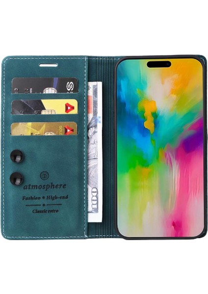 IPhone 16 Için Flip Case Pro Max Cüzdan Basit Iş Deri Kılıf Flip (Yurt Dışından) modelleri