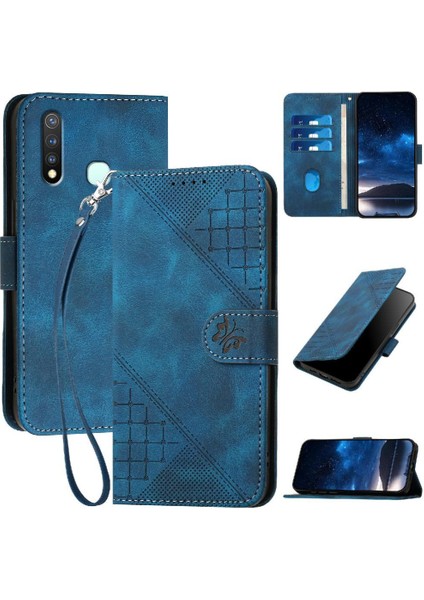 Ayrılabilir El Kayışı Kabartmalı Kelebek ve Vıvo Y19 Için Flip Case (Yurt Dışından)