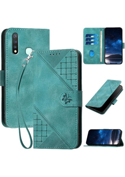 Ayrılabilir El Kayışı Kabartmalı Kelebek ve Vıvo Y19 Için Flip Case (Yurt Dışından)