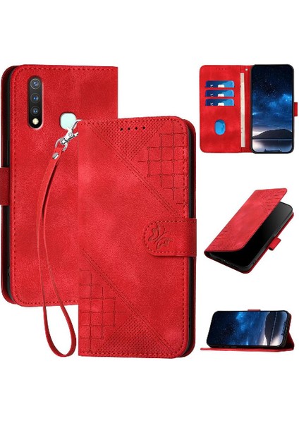 Ayrılabilir El Kayışı Kabartmalı Kelebek ve Vıvo Y19 Için Flip Case (Yurt Dışından)