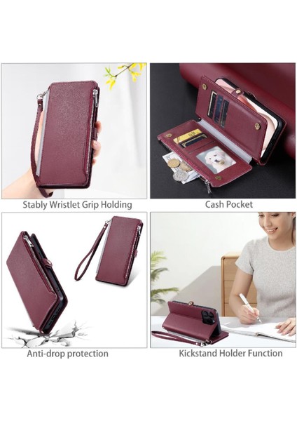 Samsung Galaxy A71 5g Için Crossbody Durumda Rfıd Engelleme 9 Kart Yuvaları Uzun (Yurt Dışından) indirimleri