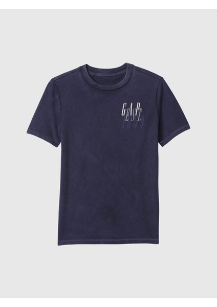 Erkek Çocuk Lacivert Gap Logo Grafikli T-Shirt