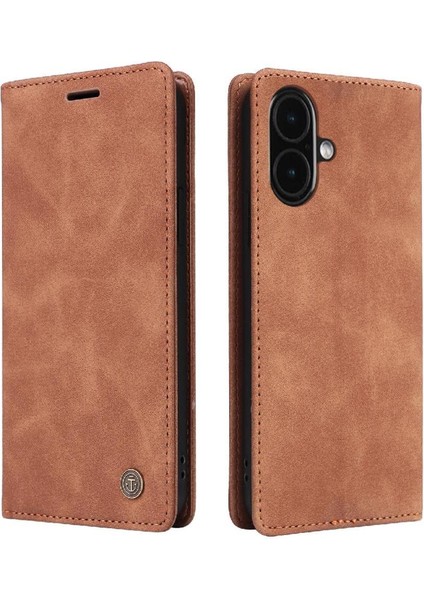 IPhone 16 Için Flip Case Artı Cüzdan Darbeye Basit Iş Deri (Yurt Dışından)