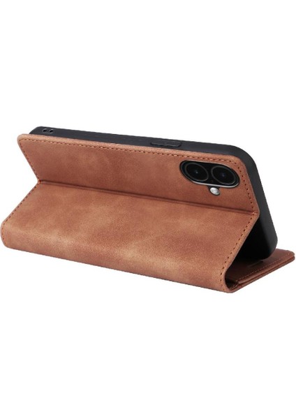 IPhone 16 Için Flip Case Artı Cüzdan Darbeye Basit Iş Deri (Yurt Dışından)