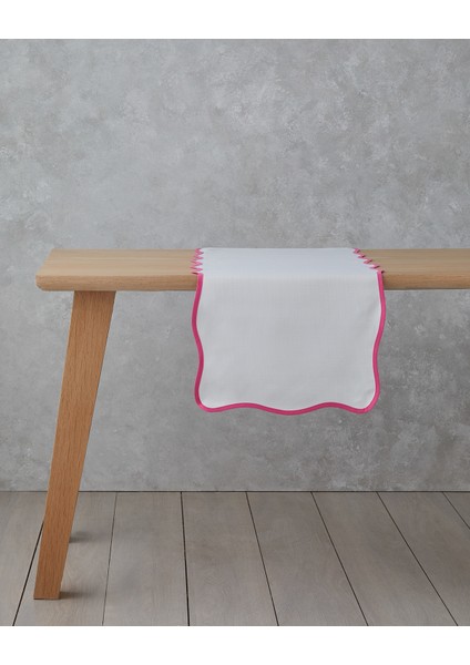 Summer Pink Polyester Runner 40X140 cm Beyaz - Pembe