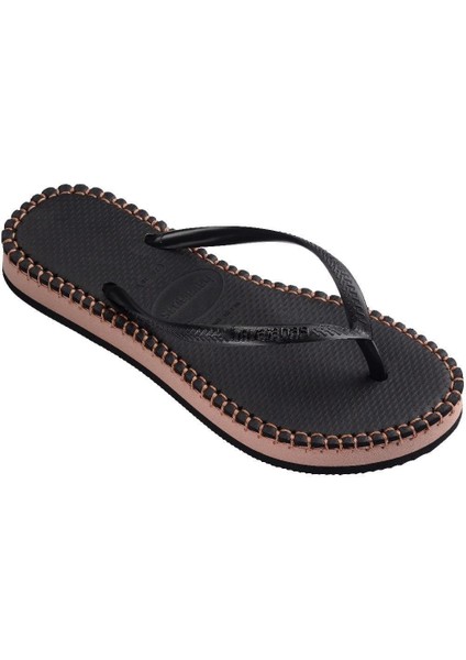 Slim Flatform Loop Kadın Terlik - Siyah