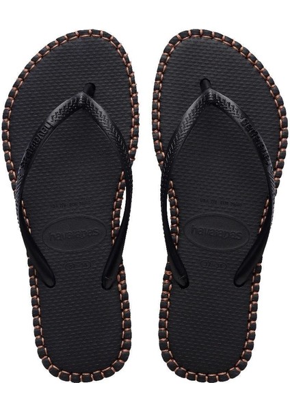 Slim Flatform Loop Kadın Terlik - Siyah