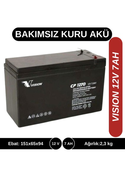Vısıon 12V 7AH Kuru Tip Akü