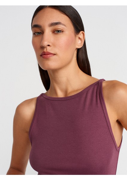 21048 Halter Yaka Top-Mürdüm modelleri