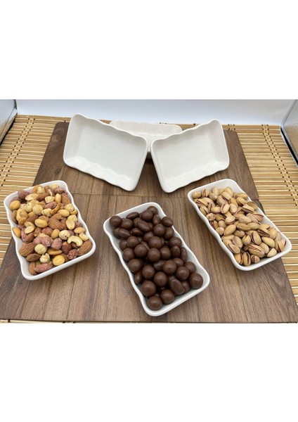 6'lı Beyaz Seramik Kahvaltılık ve Meze Tabağı Seti, Damla Model, 6-10 Parça modelleri