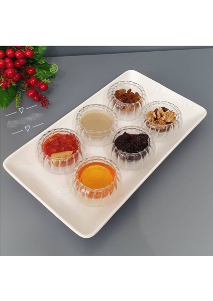 6'lı Çift Çıdarlı Cam Reçellik ve Sosluk Seti, şık ve kullanışlı tasarım