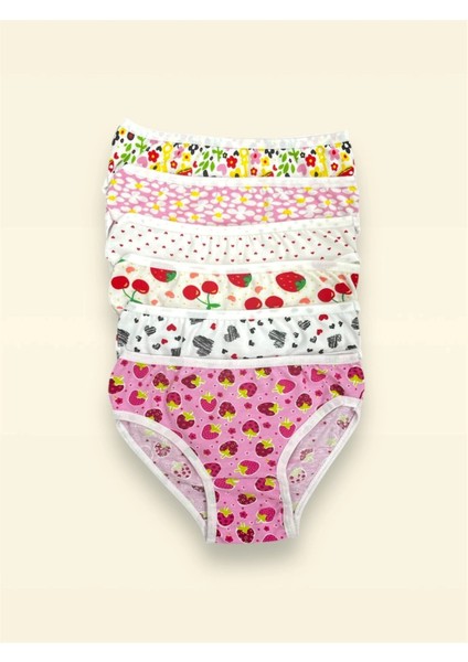 Karışık Renkli Desenli Kız Çocuk Külot 6'lı