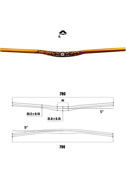 Bisiklet Gidonu Dağ Bisikleti Gidonu Alüminyum Kırlangıç Gidon 720/780MM Gidon Çapraz Sürme Aksesuarları (Yurt Dışından)