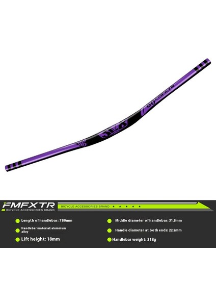 Bisiklet Gidonu Dağ Bisikleti Gidonu Alüminyum Kırlangıç Gidon 720/780MM Gidon Çapraz Sürme Aksesuarları (Yurt Dışından)