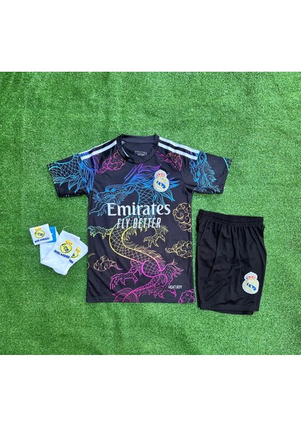 Ejderha Desenli Ronaldo Çocuk Forması 4'lü Set (Armalı New)