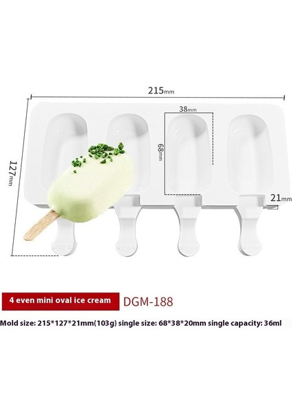 Dondurma Kalıbı Ev Gıda Sınıfı Yumuşak Silikon Ev Yapımı Popsicle Çubuk Modeli (Yurt Dışından)